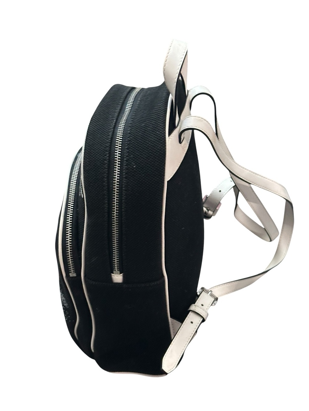 Michael Kors Abbey Small Graffiti Backpack Black White Canvas Logo Bookbag Bag - Picture 8 of 11